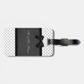 Niedliche Adorable Elefanten, Polka-Punkte, Schwar Gepäckanhänger (Rückseite horizontal)