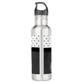 Niedliche Adorable Elefanten, Polka-Punkte, Schwar Trinkflasche (Rückseite)