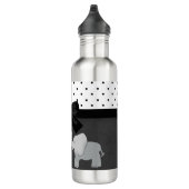 Niedliche Adorable Elefanten, Polka-Punkte, Schwar Trinkflasche (Rechts)