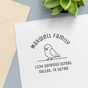 Niedliche Adresse der Papagei-Vogelfamilie Permastempel