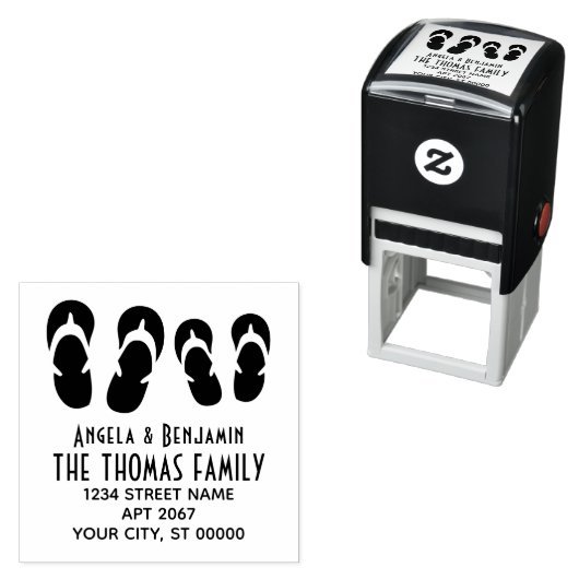 Niedliche Adresse seiner & ihrer Flip Flops Permastempel (Beispiel)