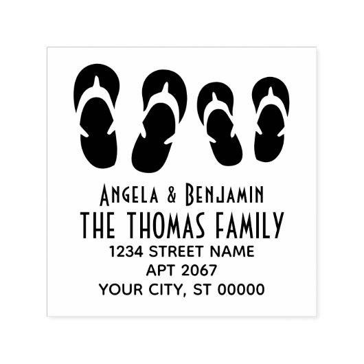 Niedliche Adresse seiner & ihrer Flip Flops Permastempel (Design)