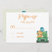 Niedliche Adventure Dinosaurs Baby Shooter RSVP Ca Einladung (Vorne/Hinten)