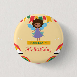 Niedliche afengelsafrikanische Mädchen Geburtstag Button
