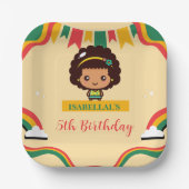 Niedliche afengelsafrikanische Mädchen Geburtstag Pappteller (Vorderseite)