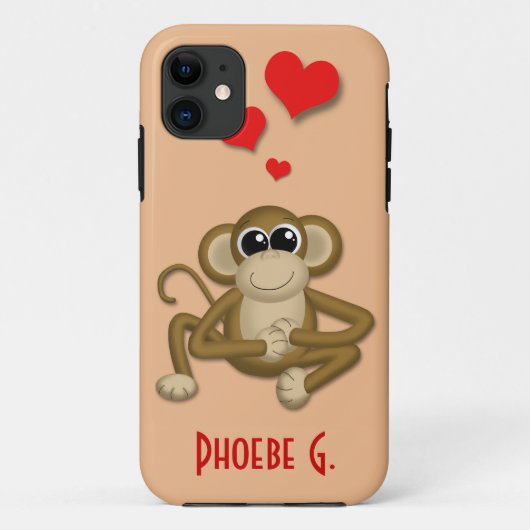 Niedliche Affe Liebe Personalisiert iPhone 5 Fall Case-Mate iPhone Hülle (Rückseite)