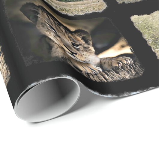 Niedliche Affe-, Löwe-und Geschenkpapier (Rolleneckpunkt)