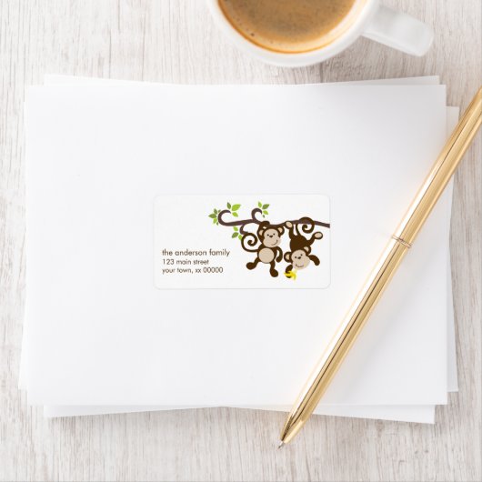 Niedliche Affen Adressaufkleber (Insitu)
