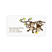 Niedliche Affen Adressaufkleber (Vorne)