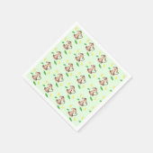 Niedliche Affen Bananenschale grün Serviette (Ecke)