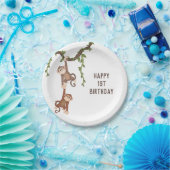 Niedliche Affen Kind zum ersten Geburtstag Pappteller (Party)