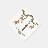 Niedliche Affen Kind zum ersten Geburtstag Serviette (Ecke)