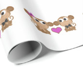 Niedliche Affen-Liebe Geschenkpapier (Rolleneckpunkt)