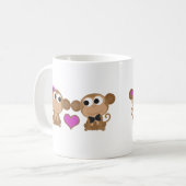 Niedliche Affen-Liebe Kaffeetasse (Vorderseite Links)