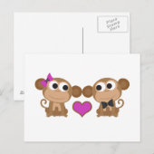 Niedliche Affen-Liebe Postkarte (Vorne/Hinten)