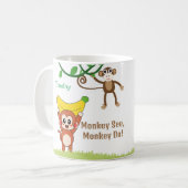 Niedliche Affen mit Lustigen Sprüchen Individuelle Kaffeetasse (Vorderseite Links)