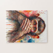 Niedliche Affen sprechen keine böse Kunst Puzzle (Horizontal)