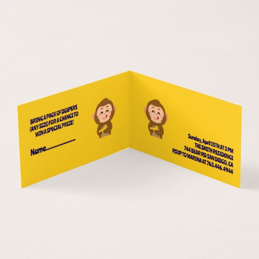 Niedliche Affen Thema Kinderdusche (Innenseite)