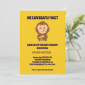 Niedliche Affen Thema Kinderdusche Einladung (Stehend Vorderseite)