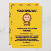 Niedliche Affen Thema Kinderdusche Einladung (Vorne/Hinten)