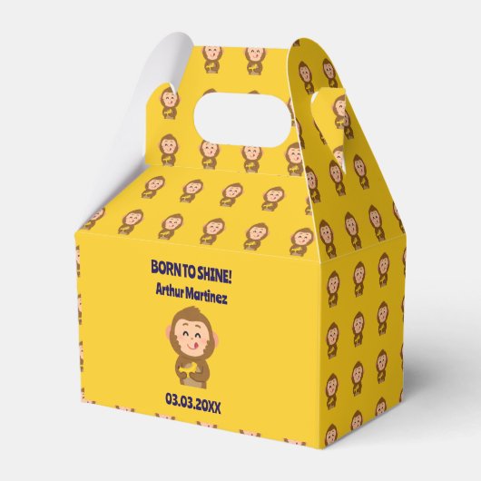 Niedliche Affen Thema Kinderdusche Geschenkschachtel (Vorderseite)