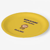 Niedliche Affen Thema Kinderdusche Pappteller (Schrägansicht)