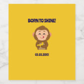 Niedliche Affen Thema Kinderdusche Weinetikett (Einzelnes Label)