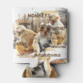 Niedliche Affen Typografie Art Dosenkühler (Rückseite)