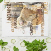 Niedliche Affen Typografie Art Geschirrtuch (Gefaltet)