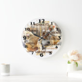 Niedliche Affen Typografie Art Große Wanduhr (Zuhause)