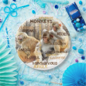 Niedliche Affen Typografie Art Pappteller (Party)