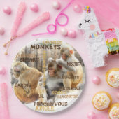 Niedliche Affen Typografie Art Pappteller (Party)