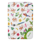 Niedliche Affen und Bananen im Dschungelmuster Badematte (Vorderseite Vertikal)