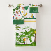 Niedliche Affen und Bananen im Dschungelmuster Badhandtuch Set (Insitu)