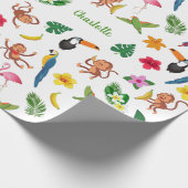 Niedliche Affen und Bananen im Dschungelmuster Geschenkpapier (Ecke)