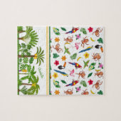 Niedliche Affen und Bananen im Dschungelmuster Puzzle (Horizontal)