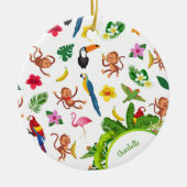 Niedliche Affen und Bananen Jungle Muster Weihnach Keramik Ornament (Vorne)