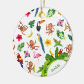 Niedliche Affen und Bananen Jungle Muster Weihnach Keramik Ornament (Links)