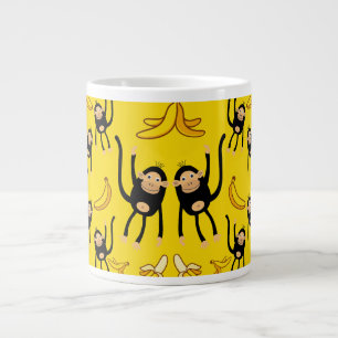 Niedliche Affen- und Bananenwerbung Jumbo-Tasse