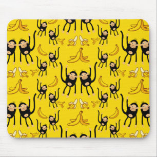 Niedliche Affen- und Bananenwerbung Mousepad