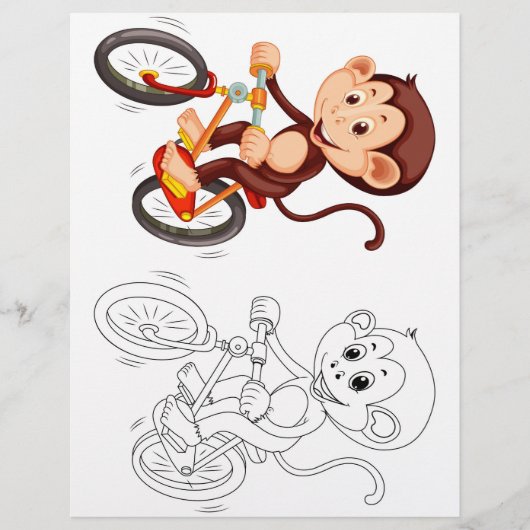 Niedliche Affenfarbseite Flyer (Vorne)