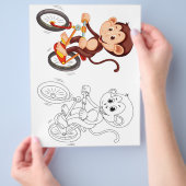 Niedliche Affenfarbseite Flyer (Hand)