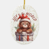 Niedliche Affenfreude für das Großkind der Welt Keramik Ornament (Vorne)