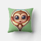 Niedliche Affenkinder - benutzerdefinierbarer Name Kissen (Rückseite)