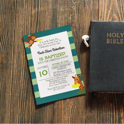 Niedliche Affentaufe Einladung