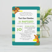 Niedliche Affentaufe Einladung (Stehend Vorderseite)