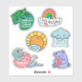 Niedliche Affirmation Kids Custom-Cut Vinyl Sticke Aufkleber (Blatt)