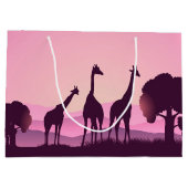 niedliche afrikanische Giraffen fügen Text hinzu Große Geschenktüte (Rückseite)