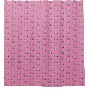 Niedliche afrikanische Kunst, "Rosa und Zebra Must Duschvorhang