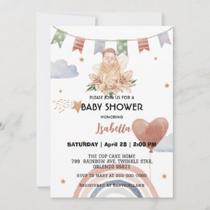 Niedliche afrikanische Mädchen Babydusche Einladung